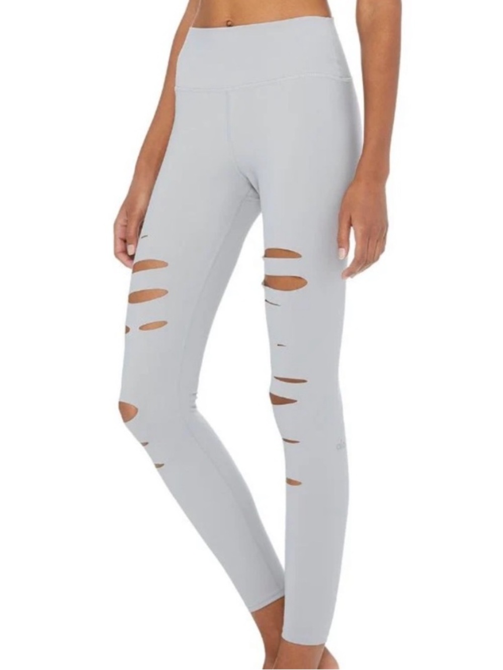 ALO Yoga Warrior Light Gray High-Rise Leggings XS
